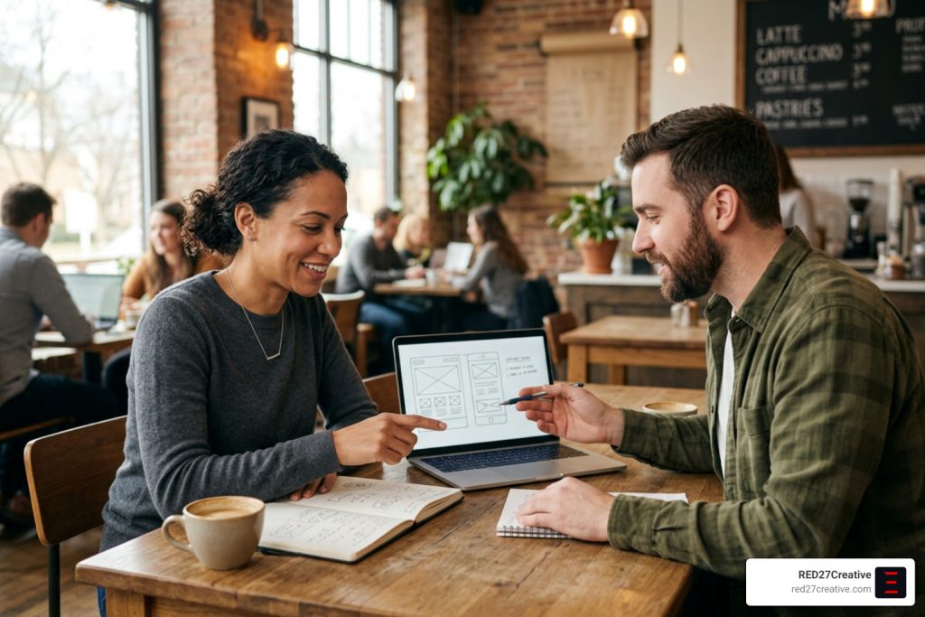 The Ultimate Guide to Hiring a Local Website Designer in Naperville • Local website designer Naperville • RED27Creative Local Naperville web design strategy session