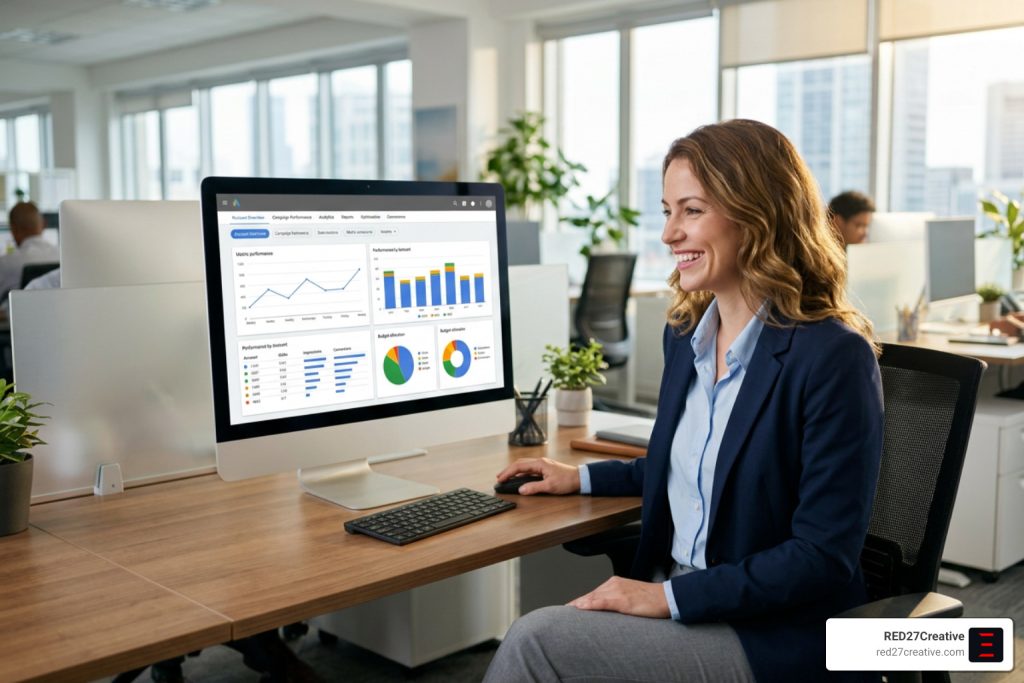 One Dashboard to Rule Them All: A Guide to Google Ads Business Manager • google ads business manager • RED27Creative Google Ads Business Manager centralized dashboard multi-account management